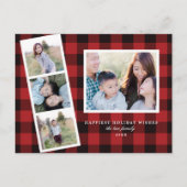 Carte Vacances Plaid Buffalo Rouge Multi Photo (Devant)