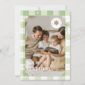 Carte Vacances Plaid En vichy Vert Simple (Devant)