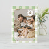 Carte Vacances Plaid En vichy Vert Simple (Debout devant)