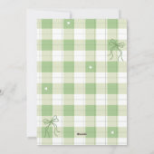 Carte Vacances Plaid En vichy Vert Simple (Dos)