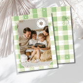 Carte Vacances Plaid En vichy Vert Simple