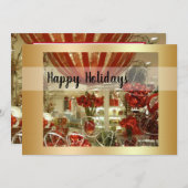 Carte Vacances Plat Rouge Et Or (Devant / Derrière)