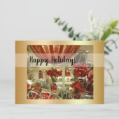 Carte Vacances Plat Rouge Et Or (Debout devant)