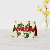 Carte Vacances Poinsettias Blanches (Fleur jaune)