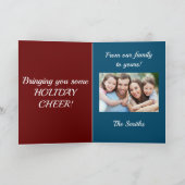 Carte Vacances rouges et bleues de la barbe de Père Noël (Intérieur)