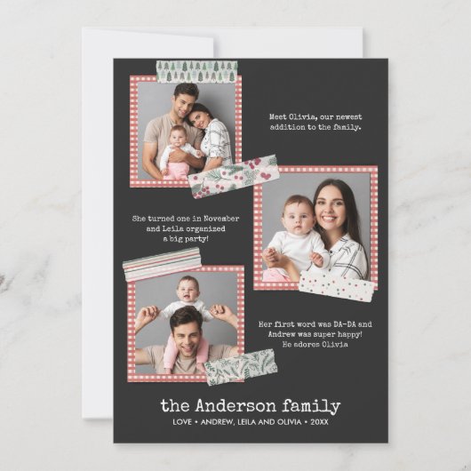 Carte Vacances Scrapbooking | Bilan de l'année 3 photos (Devant)