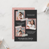 Carte Vacances Scrapbooking | Bilan de l'année 3 photos (Devant/Arrière en situation)