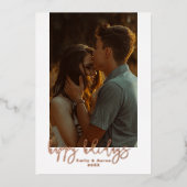 Carte Vacances Script Simple Photo Foil (Recto)