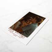 Carte Vacances Script Simple Photo Foil (Rotation)