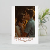 Carte Vacances Script Simple Photo Foil (Debout devant)