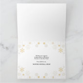 Carte Vacances simples et heureux Snowflake Gold Grey Bu (Intérieur)