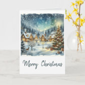 Carte Vacances Village de Noël Waterton (Fleur jaune)