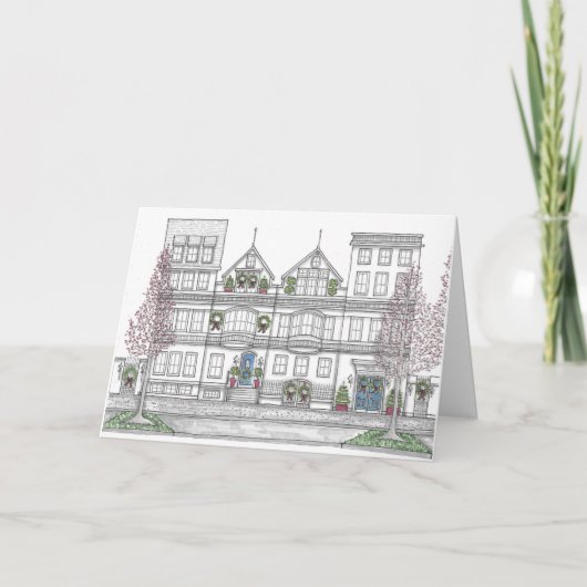 Carte Vacances Ville Originale Dessinée À La Main (Devant)