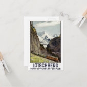 Carte Vacances vintage en train en Suisse (Devant/Arrière en situation)