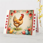 Carte Vacances Vintage Pâques Collection tendance (Fleur jaune)