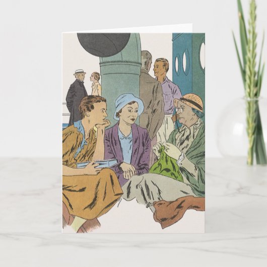 Carte Vacances vintages, Bateau de croisière passagers s (Devant)