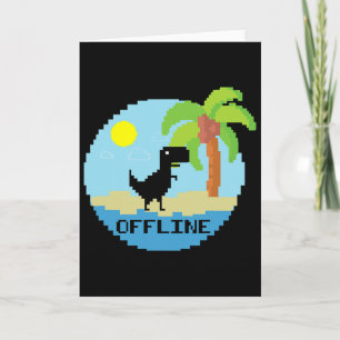 Carte Vacanciers Dinosaures Pixelisés Passionné de Techn