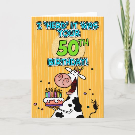 Carte vache 50 ans (Devant)