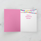 Carte Vache à fête et gâteau d'anniversaire Cupcake (Intérieur)