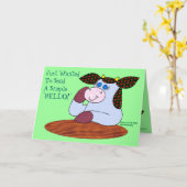 Carte Vache à houx, "un bonjour simple " (Fleur jaune)