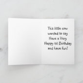 CARTE VACHE À ROCHER ***1ER ANNIVERSAIRE*** (Intérieur)