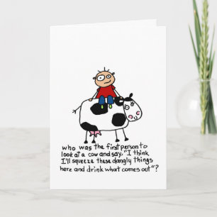 Carte Vache avec des choses dangereuses - Anniversaire