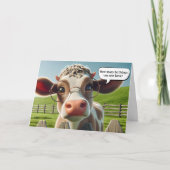 Carte Vache avec lunettes de vue Humour d'anniversaire (Devant)