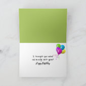 Carte Vache avec lunettes de vue Humour d'anniversaire (Intérieur)