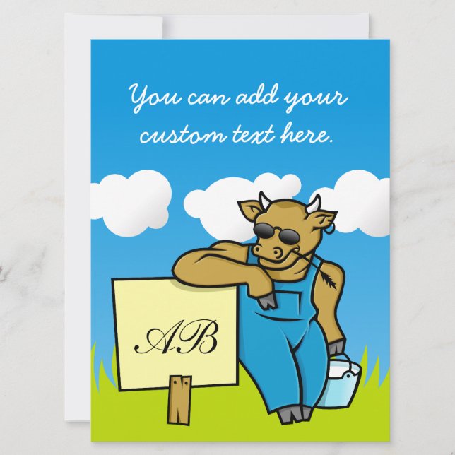 Carte Vache avec signe (Devant)