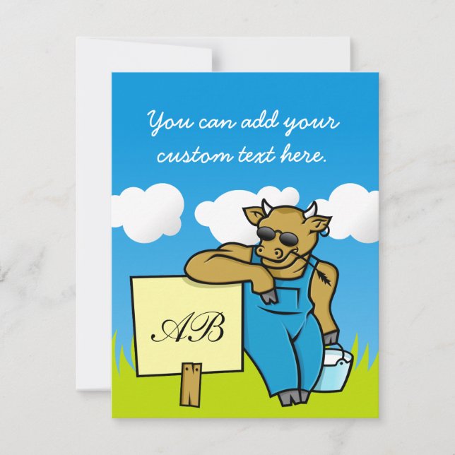 Carte Vache avec signe (Devant)