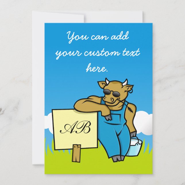 Carte Vache avec signe (Devant)