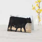 Carte Vache avec veau (Fleur jaune)