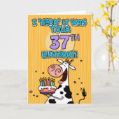 Carte vache bd - 37 (Fleur jaune)