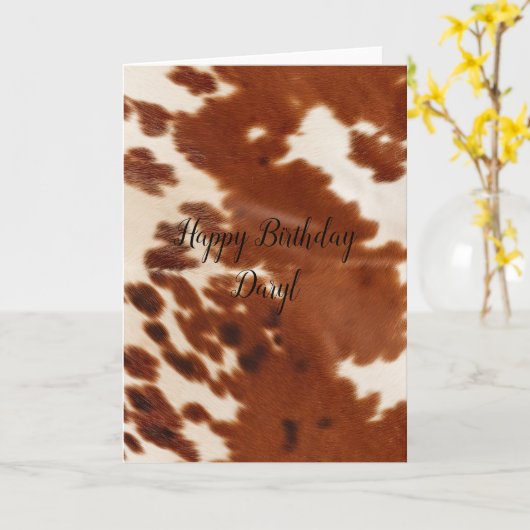 Carte Vache blanche Brown (Fleur jaune)
