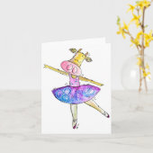 Carte Vache blanche mignonne (Fleur jaune)