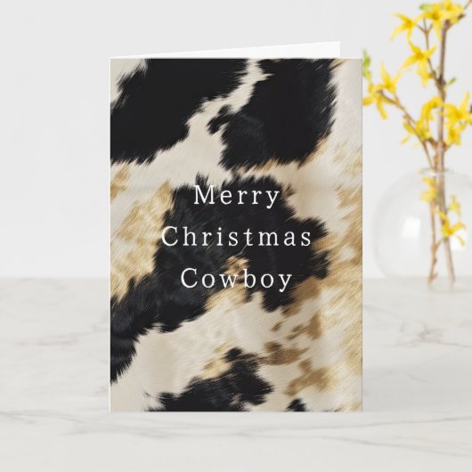 Carte Vache blanche noire (Fleur jaune)