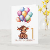 Carte Vache Brown FUNNY (Fleur jaune)