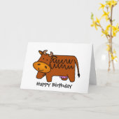 Carte Vache Brown mignonne (Fleur jaune)