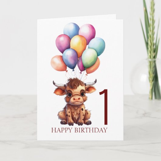 Carte Vache Brown mignonne (Devant)