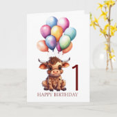 Carte Vache Brown mignonne (Fleur jaune)