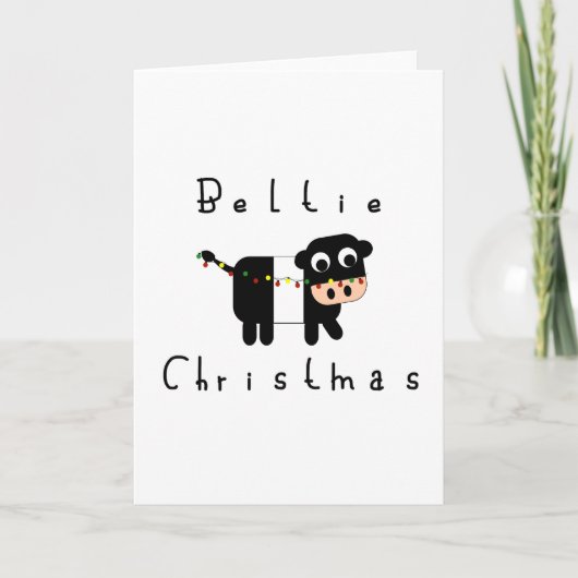 Carte Vache ceinturée par Noël mignon à Beltie Galloway (Devant)