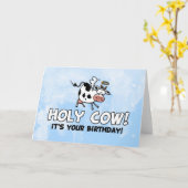 Carte Vache ! C'est ton anniversaire ! (Fleur jaune)