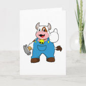 Carte Vache comme artisan avec marteau (Devant)