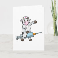 Vache comme infirmière avec cœur et seringue