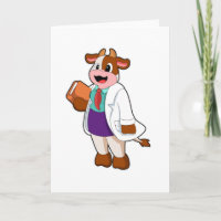 Vache comme infirmière avec livre