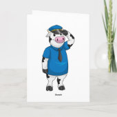 Carte Vache comme policier avec un chapeau de policier (Dos)