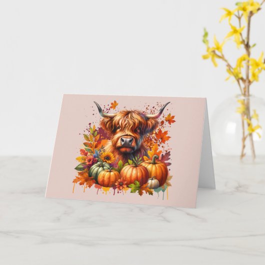 Carte Vache d'action de grâces (Fleur jaune)