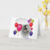 Carte vache d'anniversaire (Fleur jaune)