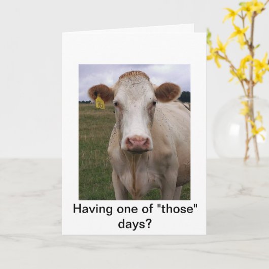 Carte Vache de jour incorrecte (Fleur jaune)