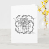Carte Vache des Highlands écossais (Fleur jaune)